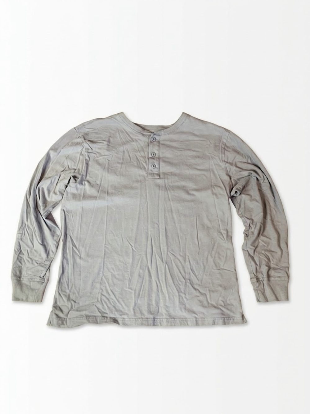 GAP Men’s Grey Long Sleeve Henley Shirt 100% Cotton Size L